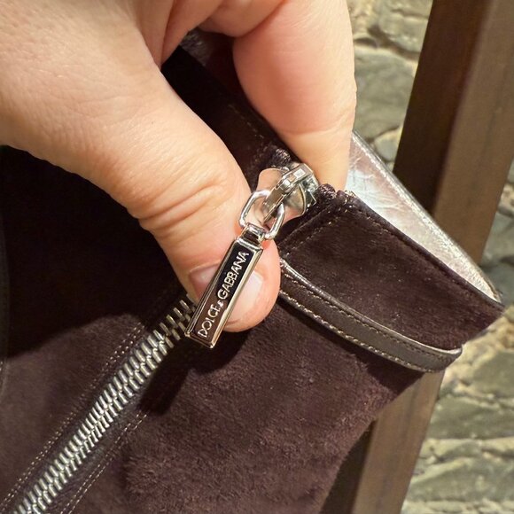 Dolce & Gabbana Brown Suede Harness Multi Straps Heeled Boots - Picture 11 of 14